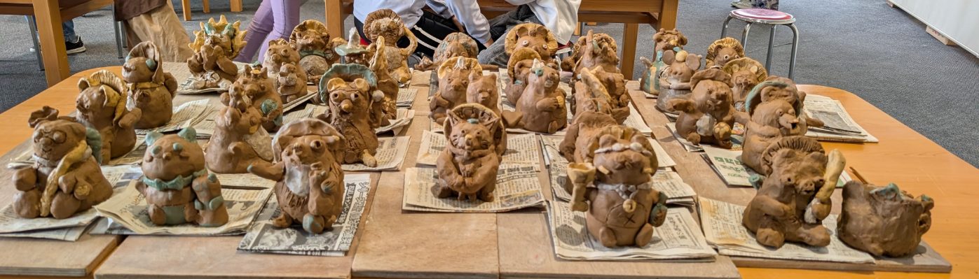 願いをこめて作った35体のたぬき